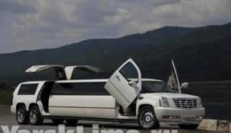 Свадебный лимузин Cadillac Escalade № Я3810, белый