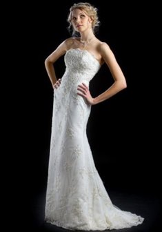 Свадебное платье 360-Б31716. С прямой юбкой, длинное со шлейфом.