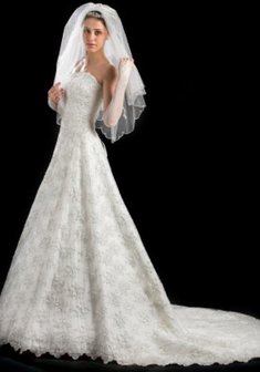 Свадебное платье 359-Б31717. А-силуэт, длинное со шлейфом.