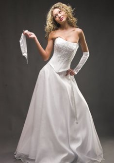 Свадебное платье 124-Б31955. А-силуэт, длинное без шлейфа.
