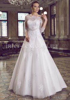 Свадебное платье 1499-А49119. А-силуэт, длинное со шлейфом.