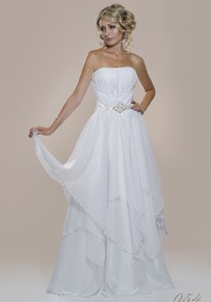 Свадебное платье 054-А49127. В греческом стиле, длинное без шлейфа.