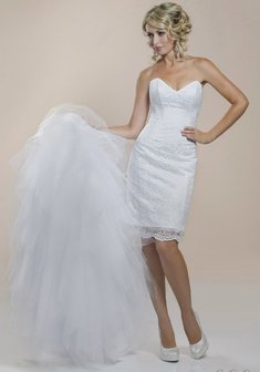 Свадебное платье А51372. С прямой юбкой, трансформер.