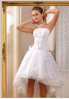 Свадебное платье А51393. С пышной юбкой, короткое со шлейфом.