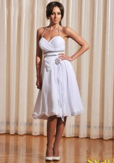 Свадебное платье А51401. В греческом стиле, короткое без шлейфа.