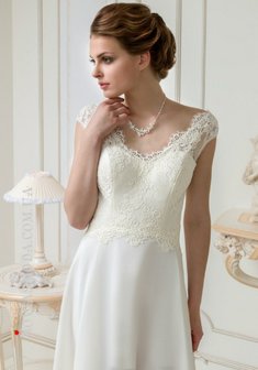 Свадебное платье Белла-А51419. С прямой юбкой, длинное без шлейфа.