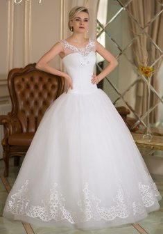 Свадебное платье А51943. С пышной юбкой, длинное без шлейфа.