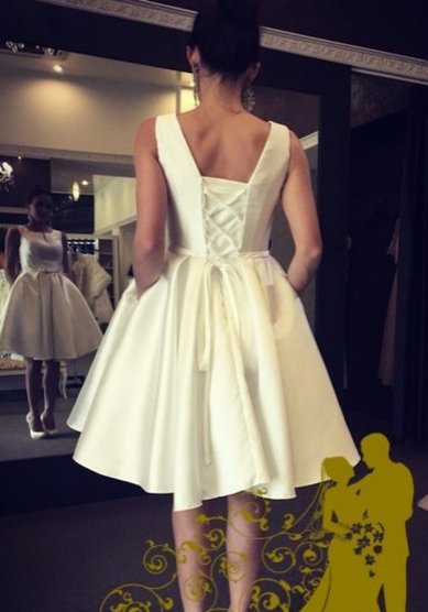 Свадебное платье 162 короткое-А64543 - студия СВАДЕБНОГО ПЛАТЬЯ Ассоль